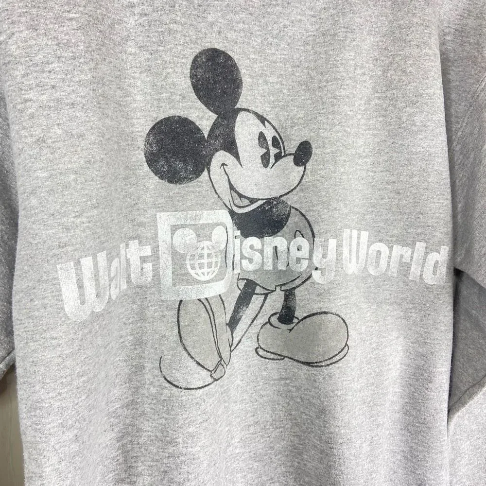 Hanes Women's Gray Walt Disney World Crew Neck Pullover Fleece Sweatshirt Size S - Picture 2 of 5